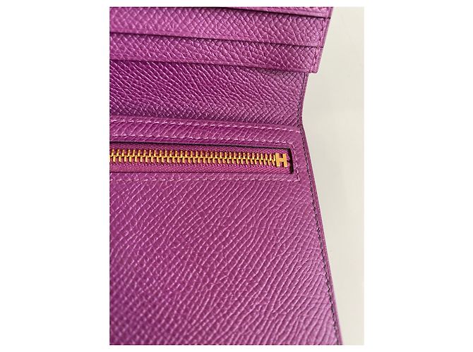 Cartera larga Hermès Béarn Soufflet de piel Epsom Rouge Sellier - vista 16