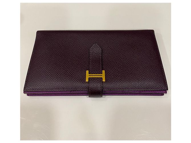 Cartera larga Hermès Béarn Soufflet de piel Epsom Rouge Sellier - vista 5