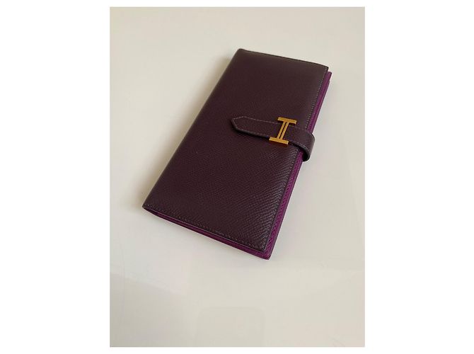 Cartera larga Hermès Béarn Soufflet de piel Epsom Rouge Sellier - vista 6