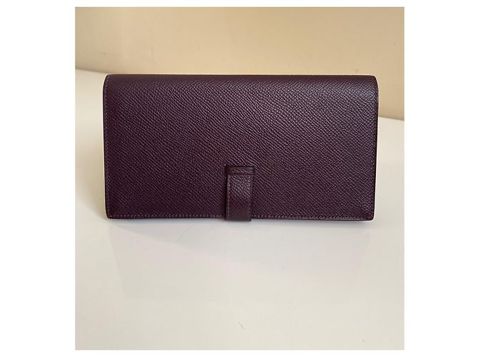 Cartera larga Hermès Béarn Soufflet de piel Epsom Rouge Sellier - vista 7