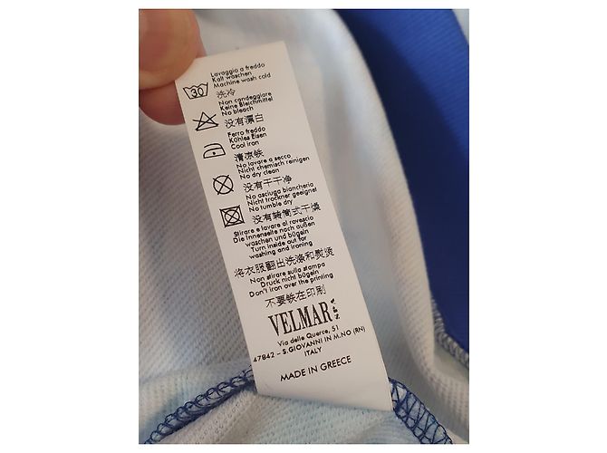 Moschino Oberteil mit tropischem Papageien Print Blau Baumwolle - Ansicht 8