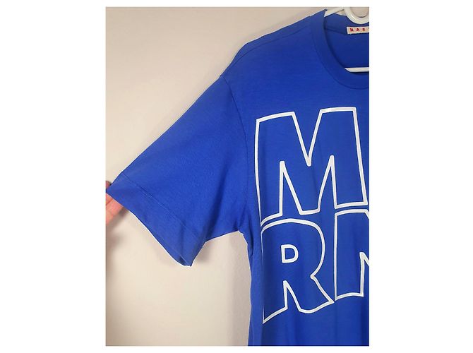 T-shirt Marni in cotone blu - vista 2