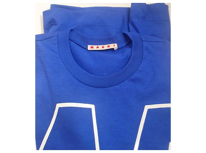 T-shirt Marni in cotone blu - vista 5