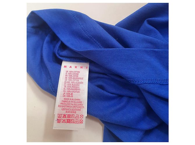 T-shirt Marni in cotone blu - vista 6