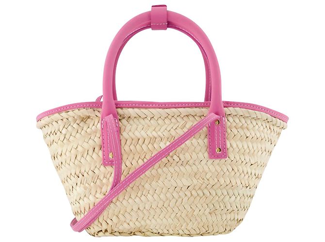 Borsa Le Petit Panier Soli - Jacquemus - Rosa Scuro - Pelle - vista 3