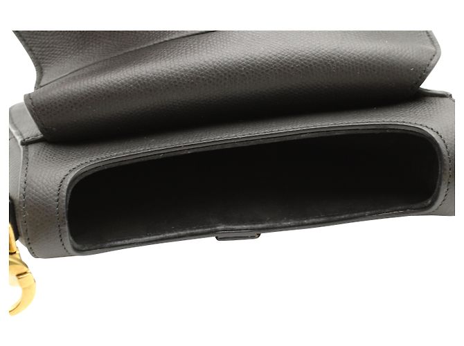 Saddle Borsa a sella Dior in pelle nera - vista 3