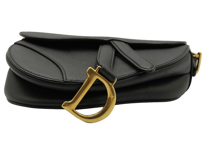 Saddle Borsa a sella Dior in pelle nera - vista 4