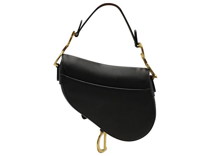 Saddle Borsa a sella Dior in pelle nera - vista 5