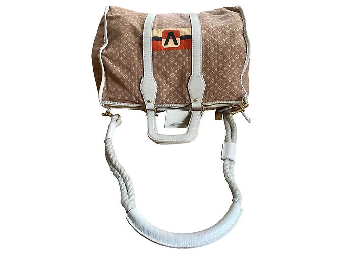 Abbesses Louis Vuitton POCHETTE MINI LIN INITIALS Beige - vue 7