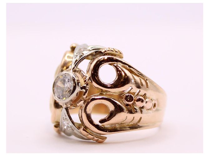 Autre Marque Anello in oro rosa 750%o anno 40 (Platino, diamanti e pietre bianche) Gold hardware - vista 6