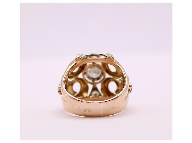 Autre Marque Anello in oro rosa 750%o anno 40 (Platino, diamanti e pietre bianche) Gold hardware - vista 8