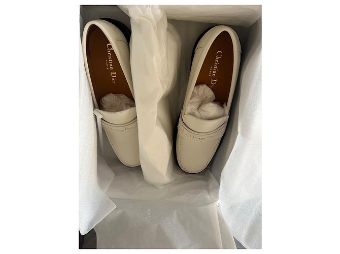 Mocassini Dior Boy in pelle di agnello bianca Bianco - vista 3