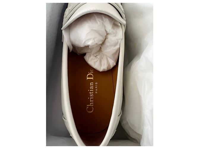 Mocassini Dior Boy in pelle di agnello bianca Bianco - vista 5