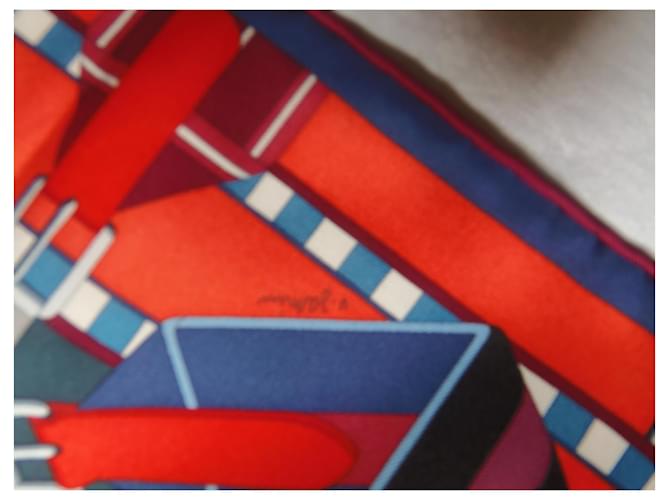 Sciarpa Hermès Zig Zag Straps in seta 90/90 Multicolore - vista 3