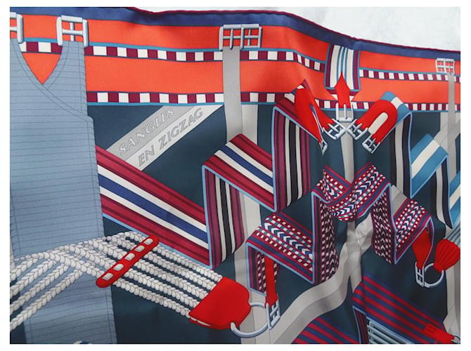 Sciarpa Hermès Zig Zag Straps in seta 90/90 Multicolore - vista 5