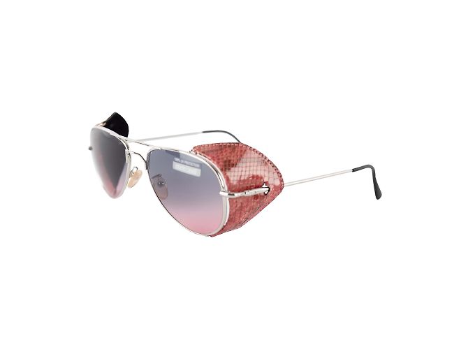 Roberto Cavalli Aviator Schlangenhaut-Sonnenbrille Silber - Ansicht 2