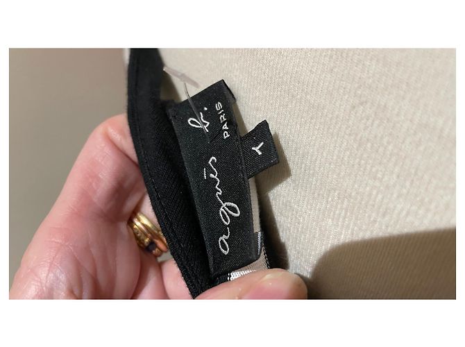 Autre Marque Robe Agnès b en coton à rayures noir et blanc - vue 4
