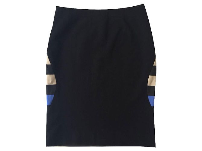 Diane Von Furstenberg Lana DvF Mae Mikado/gonna in misto seta colorblock Nero Multicolore - vista 2