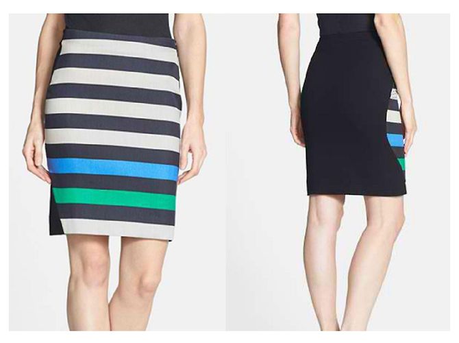 Diane Von Furstenberg Lana DvF Mae Mikado/gonna in misto seta colorblock Nero Multicolore - vista 5