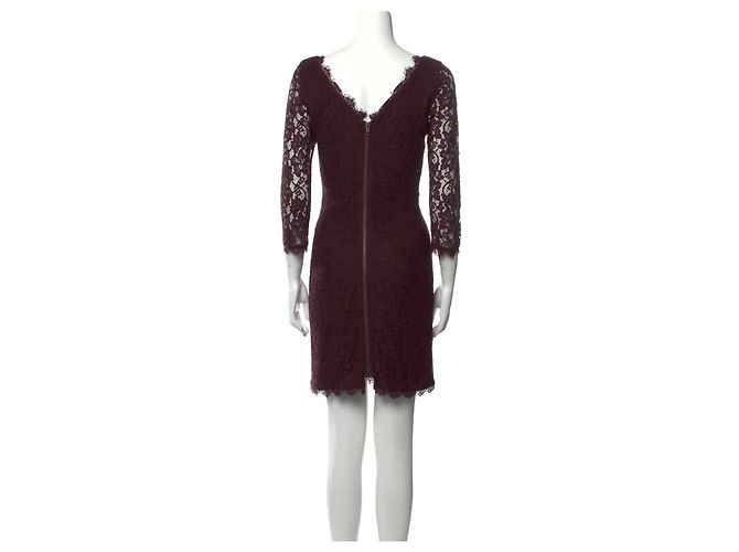 Diane Von Furstenberg Vestido de encaje burdeos Zarita de DvF Púrpura - vista 3
