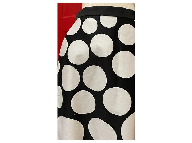 Falda Agnès b. Blanco y Negro Algodón Elastano Talla 36 - vista 2