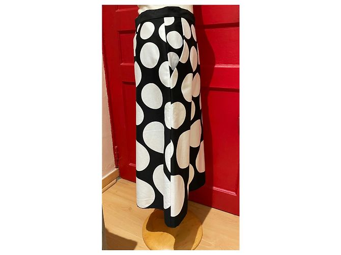 Falda Agnès b. Blanco y Negro Algodón Elastano Talla 36 - vista 3