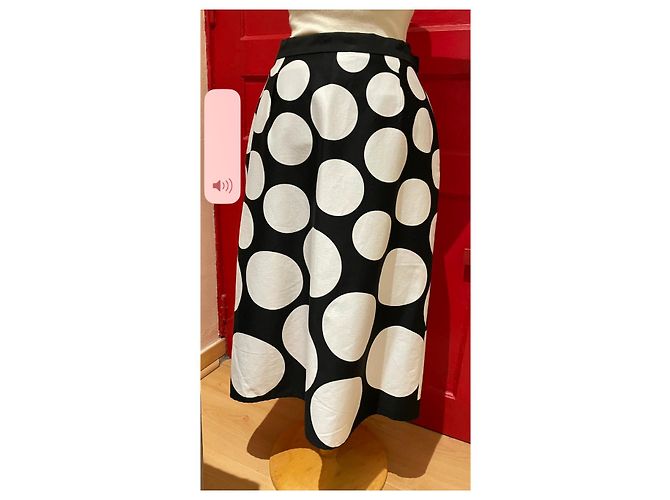 Falda Agnès b. Blanco y Negro Algodón Elastano Talla 36 - vista 4