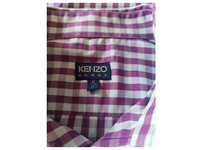 Camicia Kenzo in cotone a maniche lunghe cielo e prugna Multicolore - vista 3