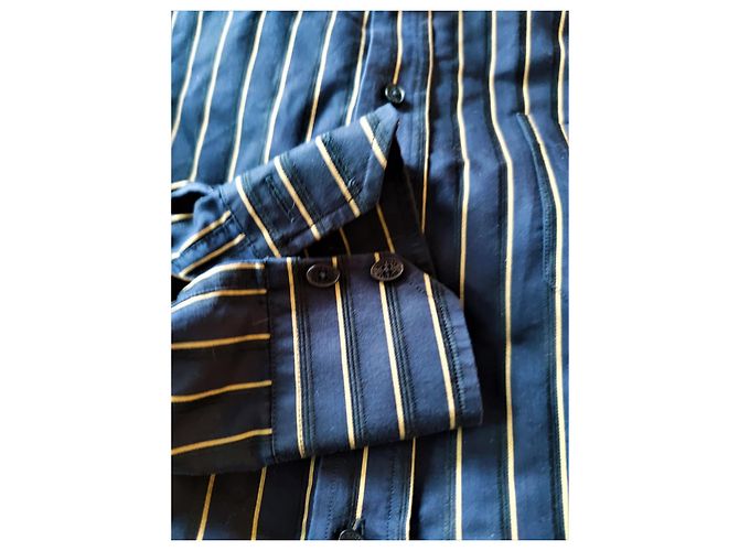 Autre Marque Camicia EDEN PARK in cotone blu navy con strisce nere e oro XL - vista 4