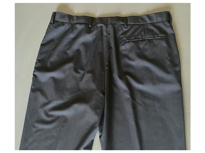 Adolfo Dominguez Pants AD blue gray wool T. 50 (56 Indicated) Grey - view 10