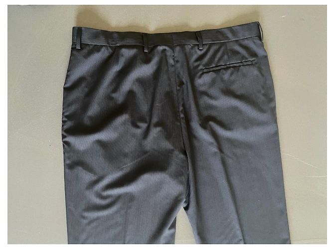Adolfo Dominguez Pants AD blue gray wool T. 50 (56 Indicated) Grey - view 11