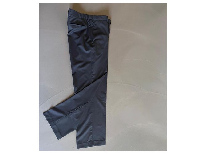 Adolfo Dominguez Pants AD blue gray wool T. 50 (56 Indicated) Grey - view 2