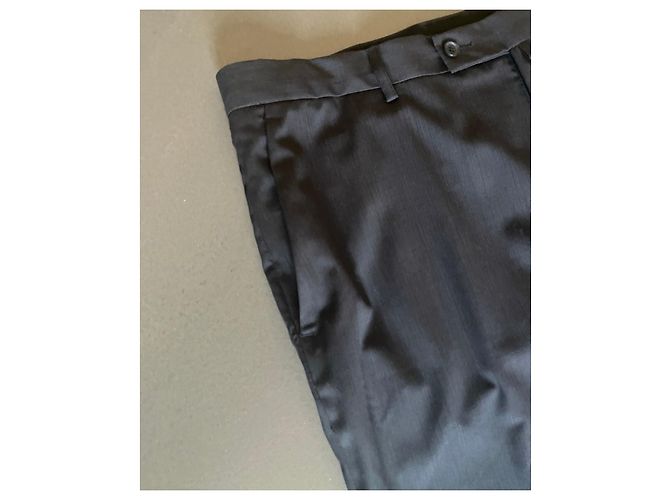 Adolfo Dominguez Pants AD blue gray wool T. 50 (56 Indicated) Grey - view 7
