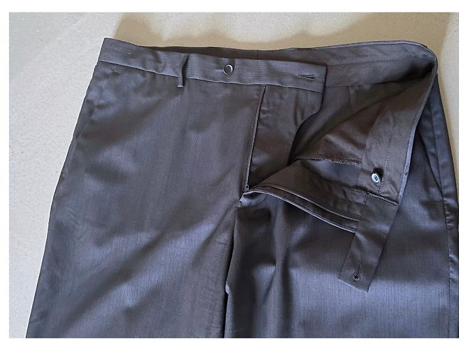 Adolfo Dominguez Pants AD blue gray wool T. 50 (56 Indicated) Grey - view 9