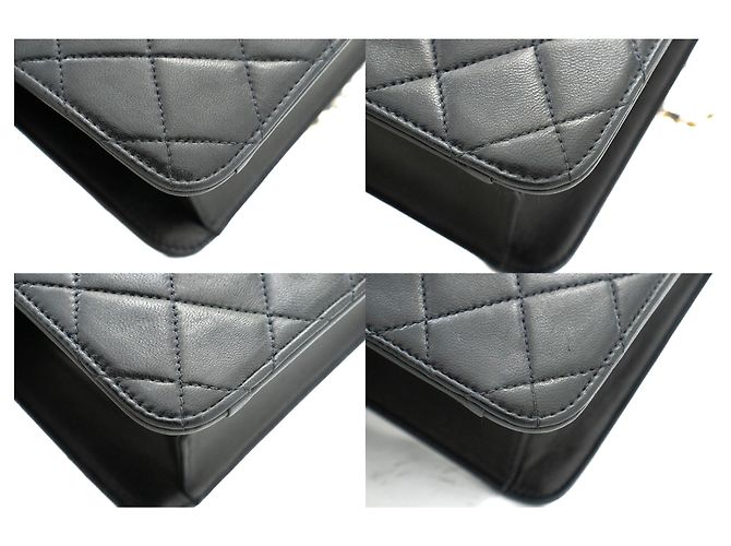 CHANEL Chain Shoulder Bag Clutch Schwarze gesteppte Lammfell-Geldbörse - Ansicht 6
