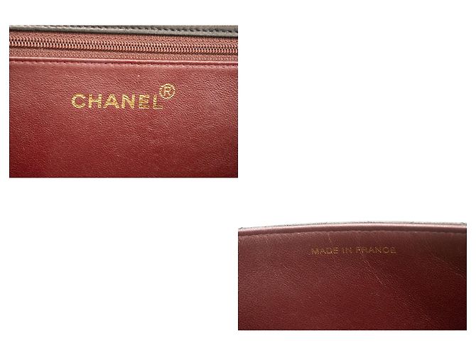 CHANEL Chain Shoulder Bag Clutch Schwarze gesteppte Lammfell-Geldbörse - Ansicht 8
