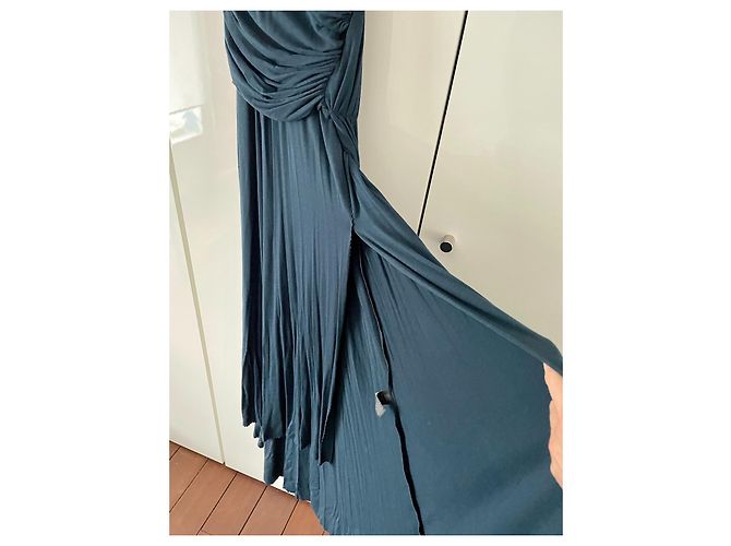 Donna Karan Black Label Drapiertes Abendkleid Dunkelblau - Ansicht 10