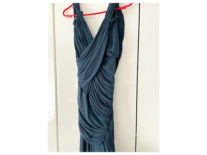 Donna Karan Black Label Drapiertes Abendkleid Dunkelblau - Ansicht 6
