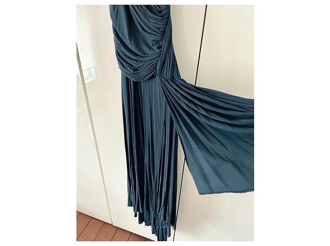 Donna Karan Black Label Drapiertes Abendkleid Dunkelblau - Ansicht 9