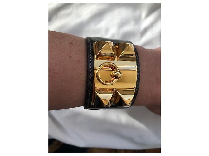 Hermès Hundehalsband Armband Alligator Grau - Ansicht 4