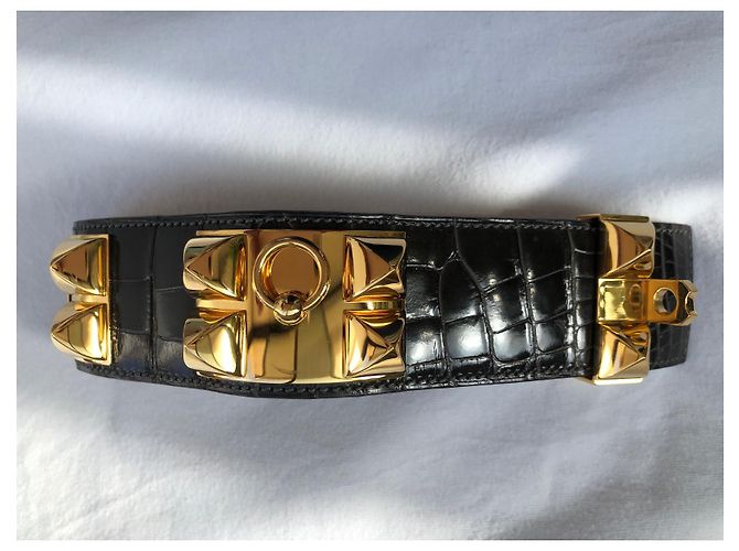 Hermès Hundehalsband Armband Alligator Grau - Ansicht 5