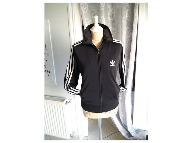 Giacca Adidas Nera con Logo 3 Strisce Nero - vista 3