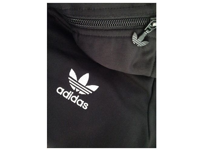 Giacca Adidas Nera con Logo 3 Strisce Nero - vista 5