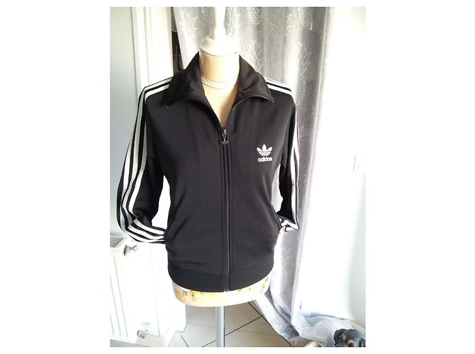 Giacca Adidas Nera con Logo 3 Strisce Nero - vista 6