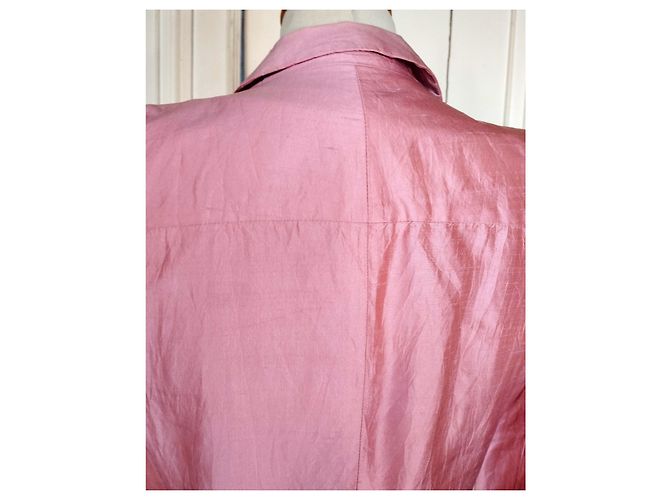 KENZO PURE SILK JACKET JACKET ASYMMETRICAL TIES T 38 Pink - view 14