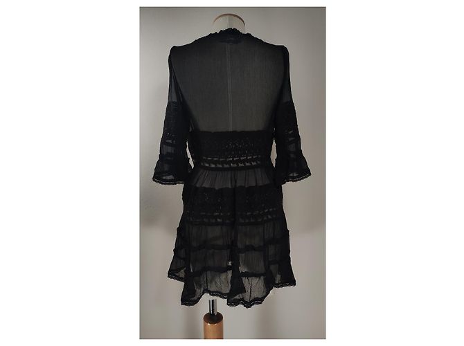 Autre Marque Top Timo de gasa de seda negro M - vista 3
