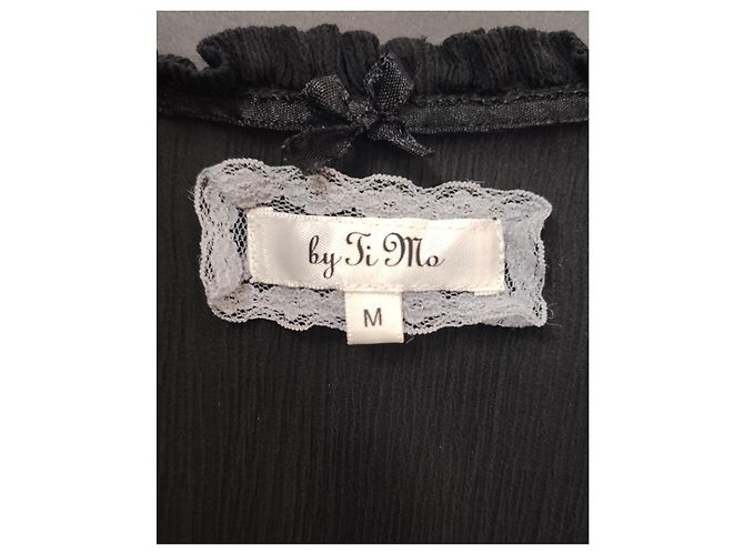Autre Marque Top Timo de gasa de seda negro M - vista 4