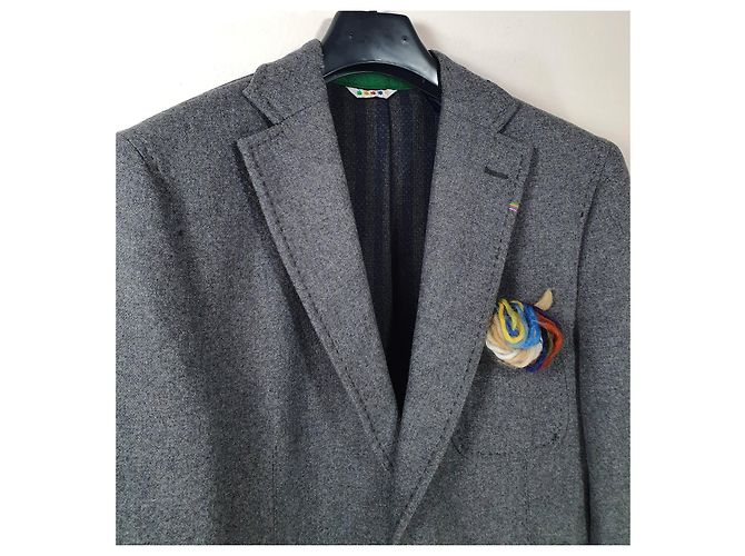 Autre Marque Manuel Ritz Blazer Grau Wolle und Baumwolle Größe 50 - Ansicht 6
