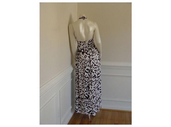 Diane Von Furstenberg DvF Maxi vestido de seda Franz Castaño Crudo Chocolate - vista 2
