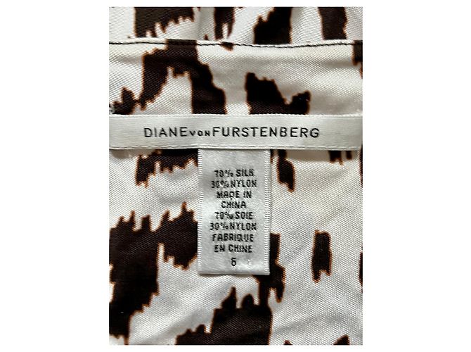 Diane Von Furstenberg DvF Maxi vestido de seda Franz Castaño Crudo Chocolate - vista 5